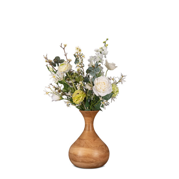 Vase - eiken - witte bloemen - transparant - urn - Memories to Keep
